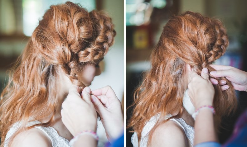 wedding hair preparation